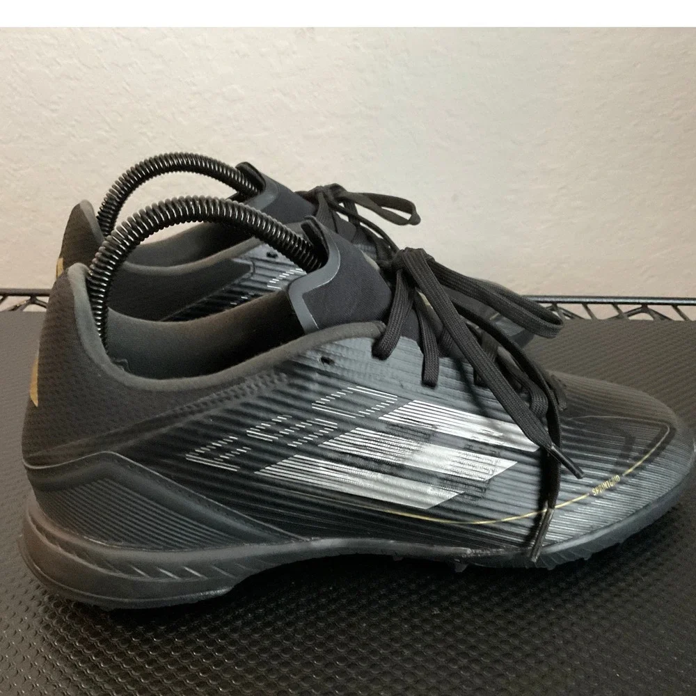 Adidas F50 League Turf Soccer Shoes Core Black Gold Metallic Men's 7 S652